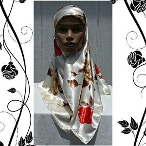 Red Fashion Square Scarf  Muslim Hjiab